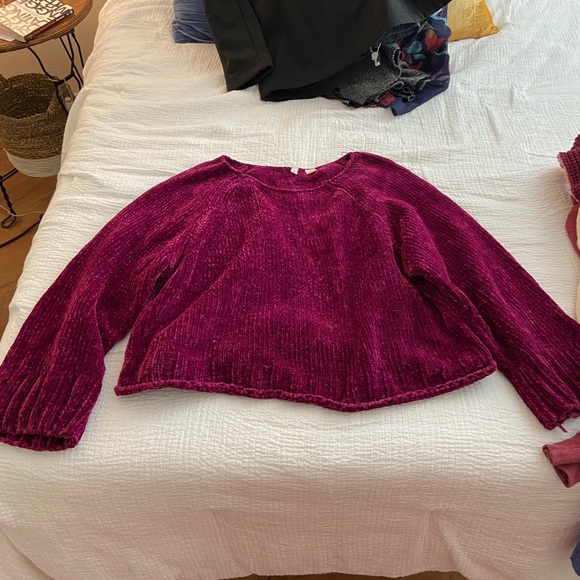 Anthropologie Pink Cropped Sweater - Picture 1 of 4